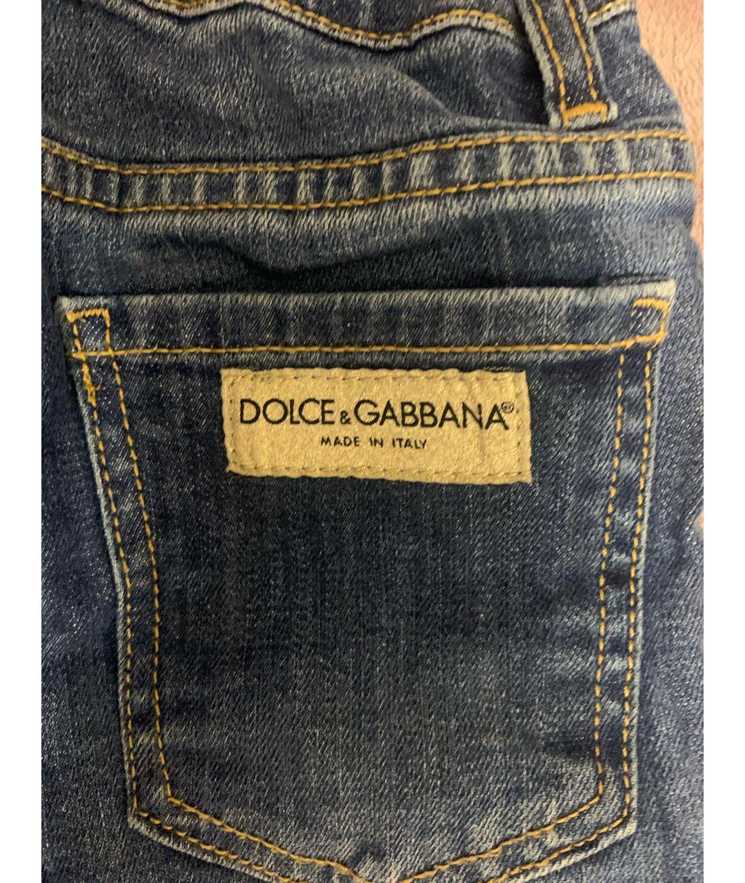 DOLCE & GABBANA KIDS Синие хлопковые детские джинсы, фото 4