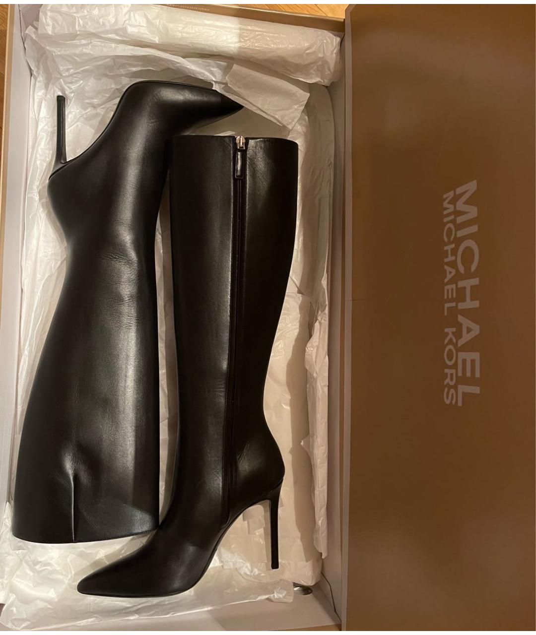 MICHAEL KORS COLLECTION Черные кожаные сапоги, фото 8