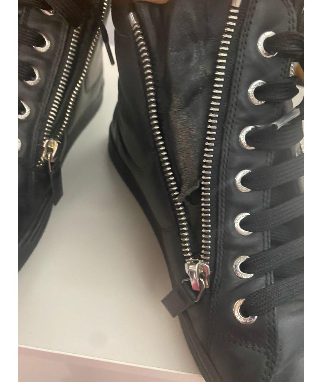 CHANEL Черные кожаные кеды, фото 8