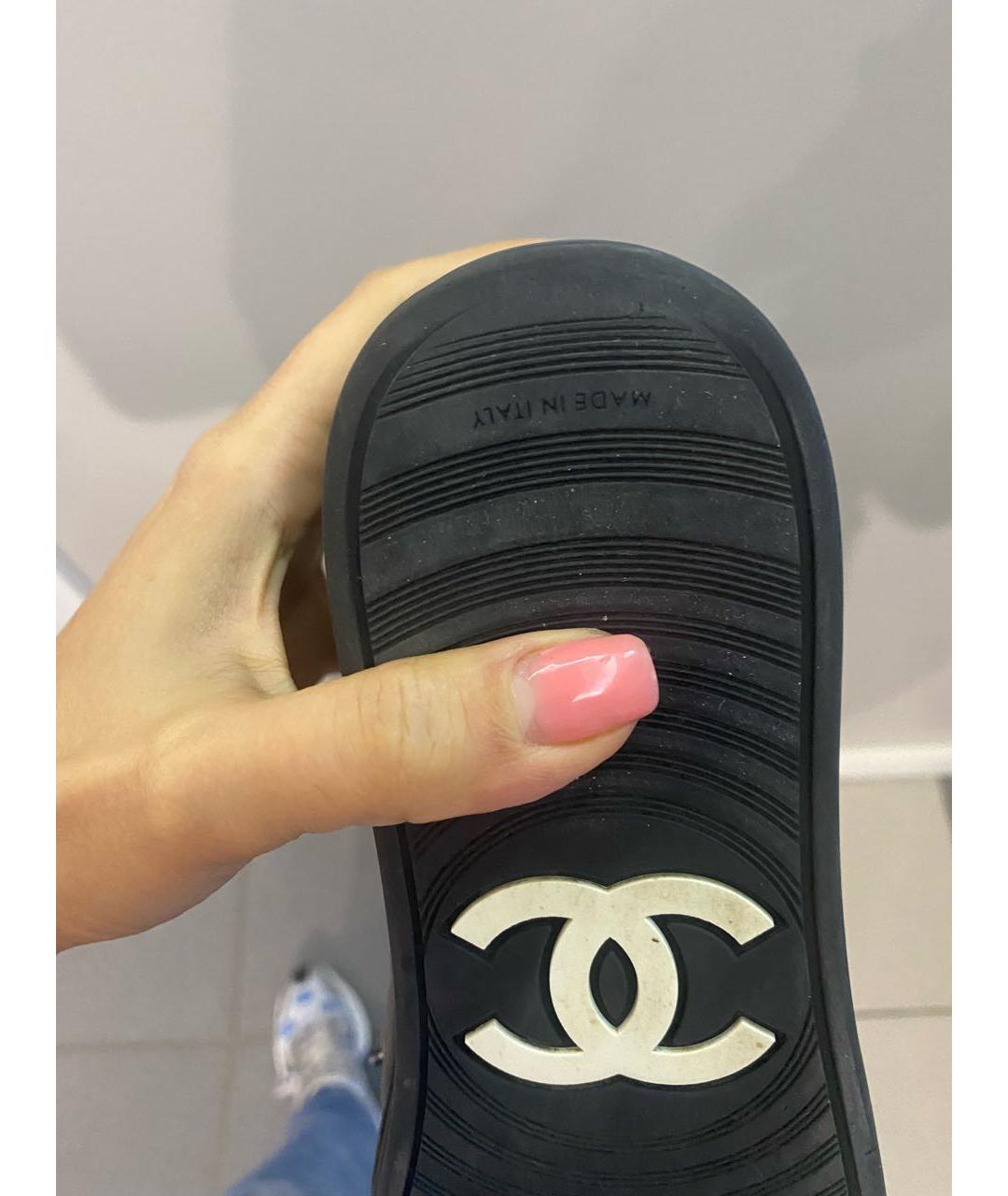 CHANEL Черные кожаные кеды, фото 6