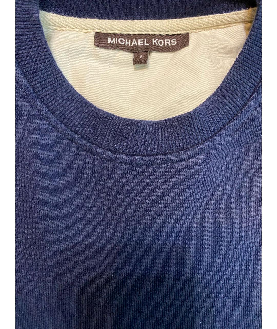MICHAEL KORS Темно-синяя хлопковая футболка, фото 3