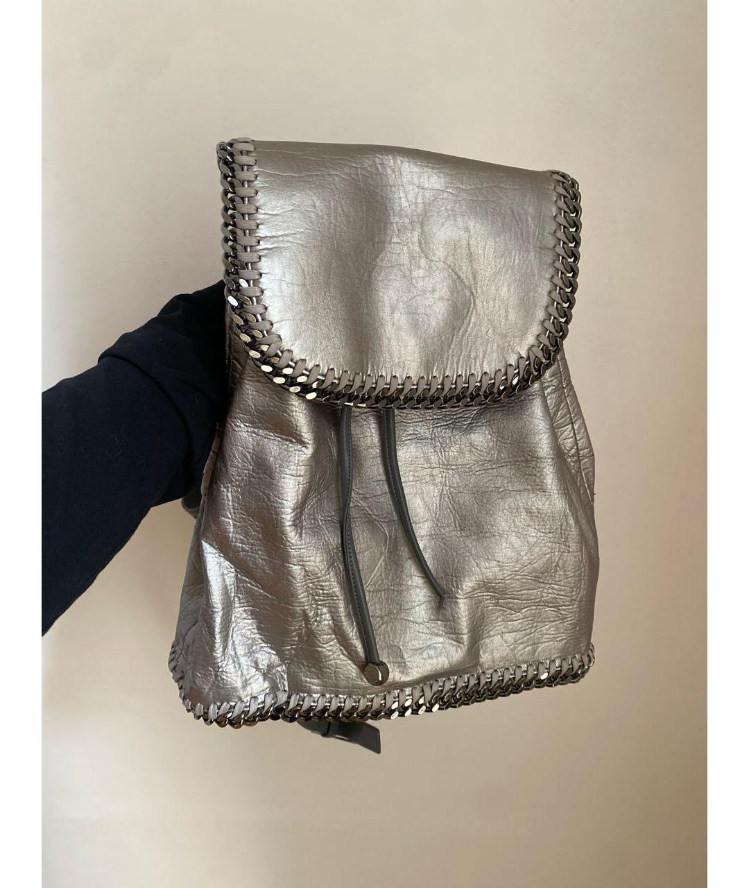 STELLA MCCARTNEY Серебрянный кожаный рюкзак, фото 5