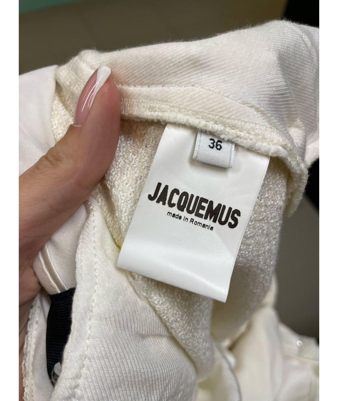 JACQUEMUS Бежевые вискозные прямые брюки, фото 2