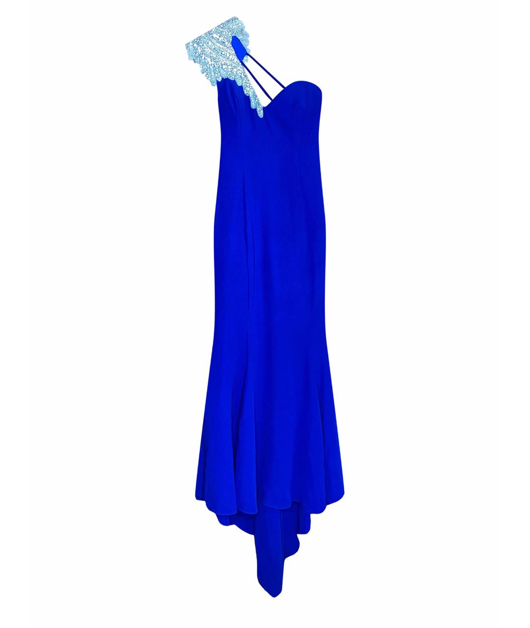 TARIK EDIZ Синее креповое вечернее платье, фото 1