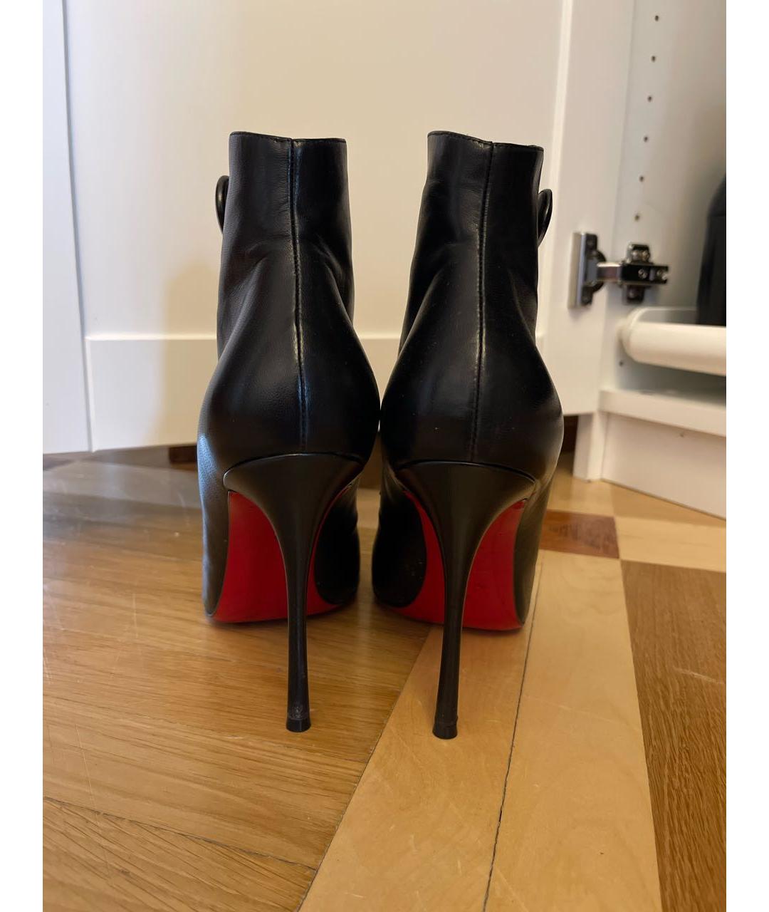 CHRISTIAN LOUBOUTIN Черные кожаные ботинки, фото 5