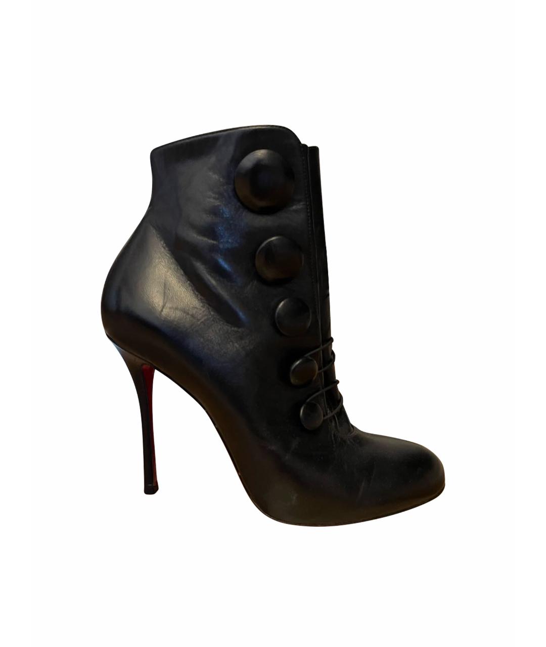 CHRISTIAN LOUBOUTIN Черные кожаные ботинки, фото 1