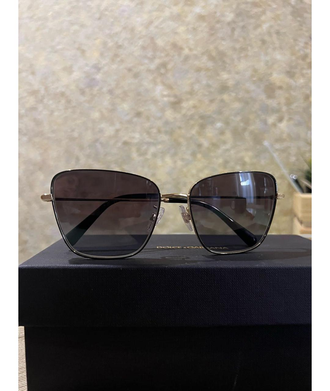 DOLCE&GABBANA Черные металлические солнцезащитные очки, фото 8
