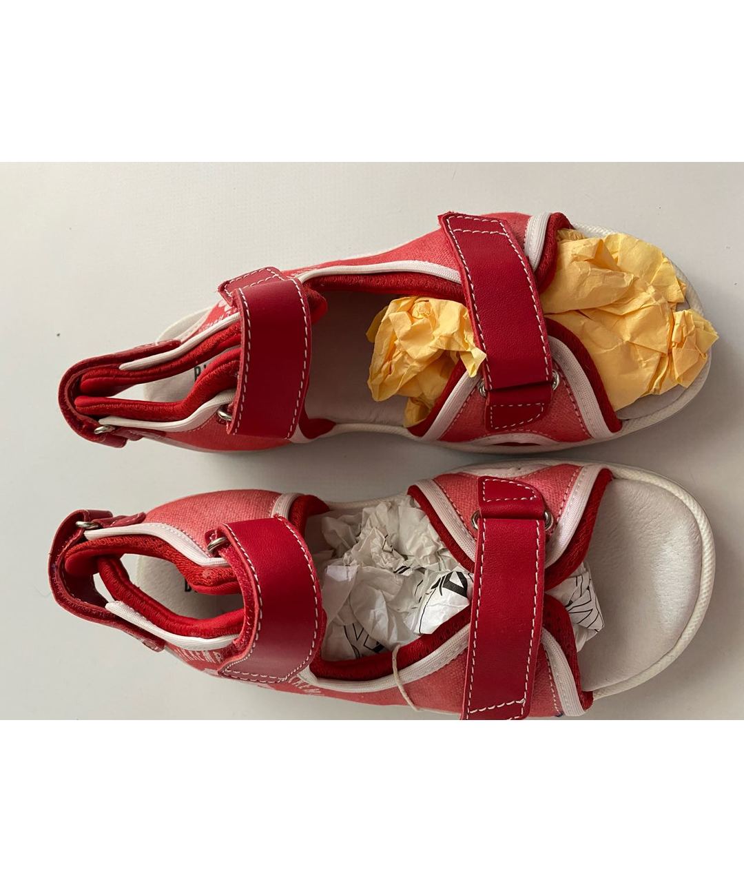 BIKKEMBERGS Красные кожаные сандалии и шлепанцы, фото 2
