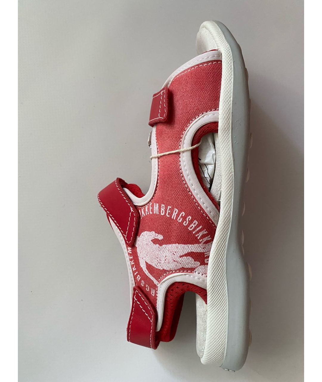 BIKKEMBERGS Красные кожаные сандалии и шлепанцы, фото 5