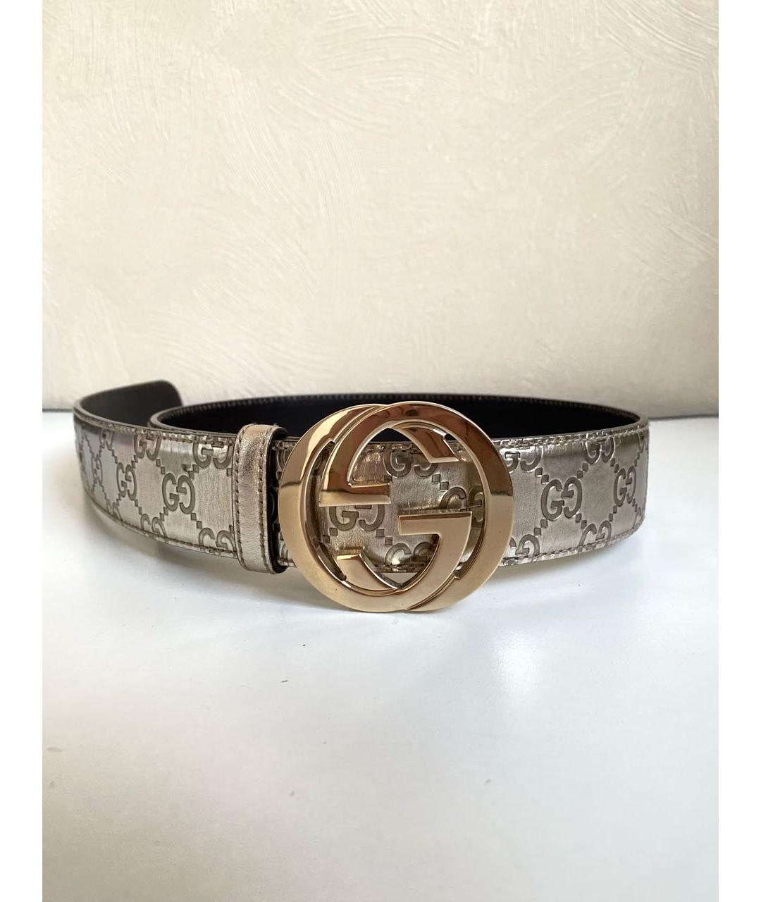 GUCCI Золотой кожаный ремень, фото 8