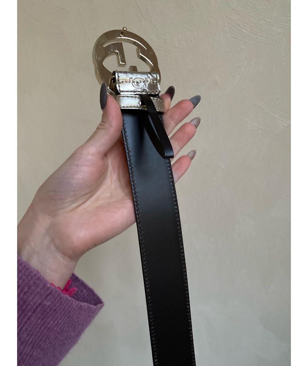 GUCCI Золотой кожаный ремень, фото 6