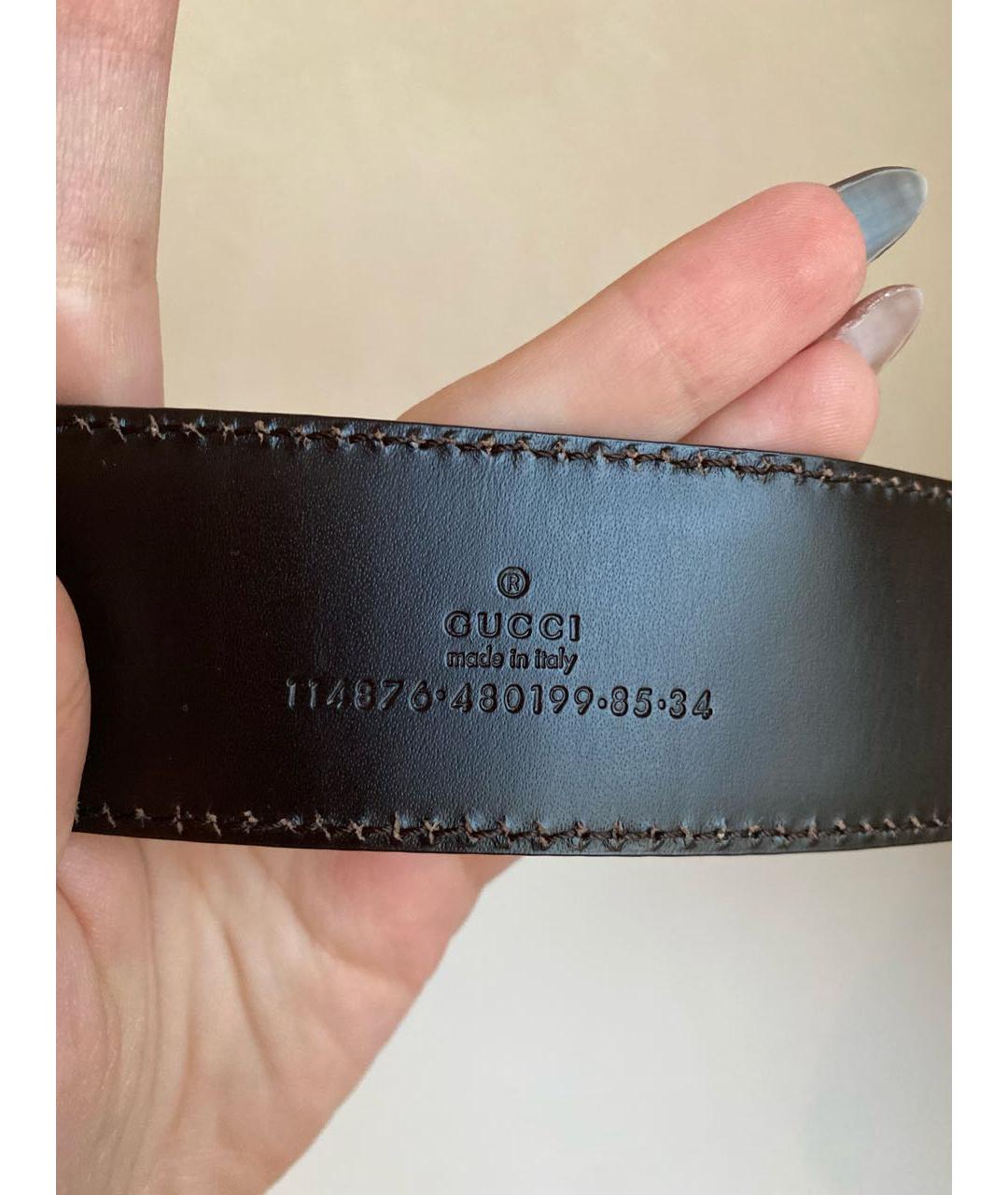 GUCCI Золотой кожаный ремень, фото 3