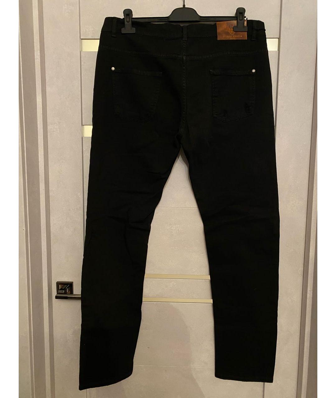 FRANKIE MORELLO Черные хлопко-эластановые прямые джинсы, фото 2