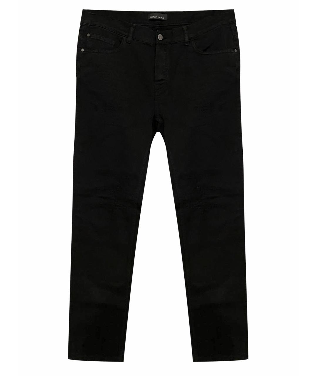 FRANKIE MORELLO Черные хлопко-эластановые прямые джинсы, фото 1