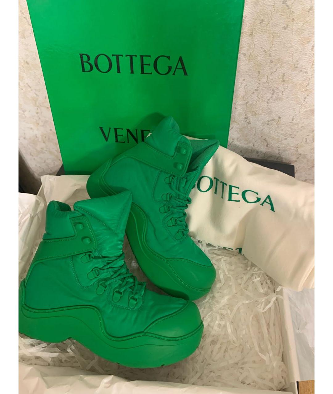 BOTTEGA VENETA Зеленые текстильные ботинки, фото 2
