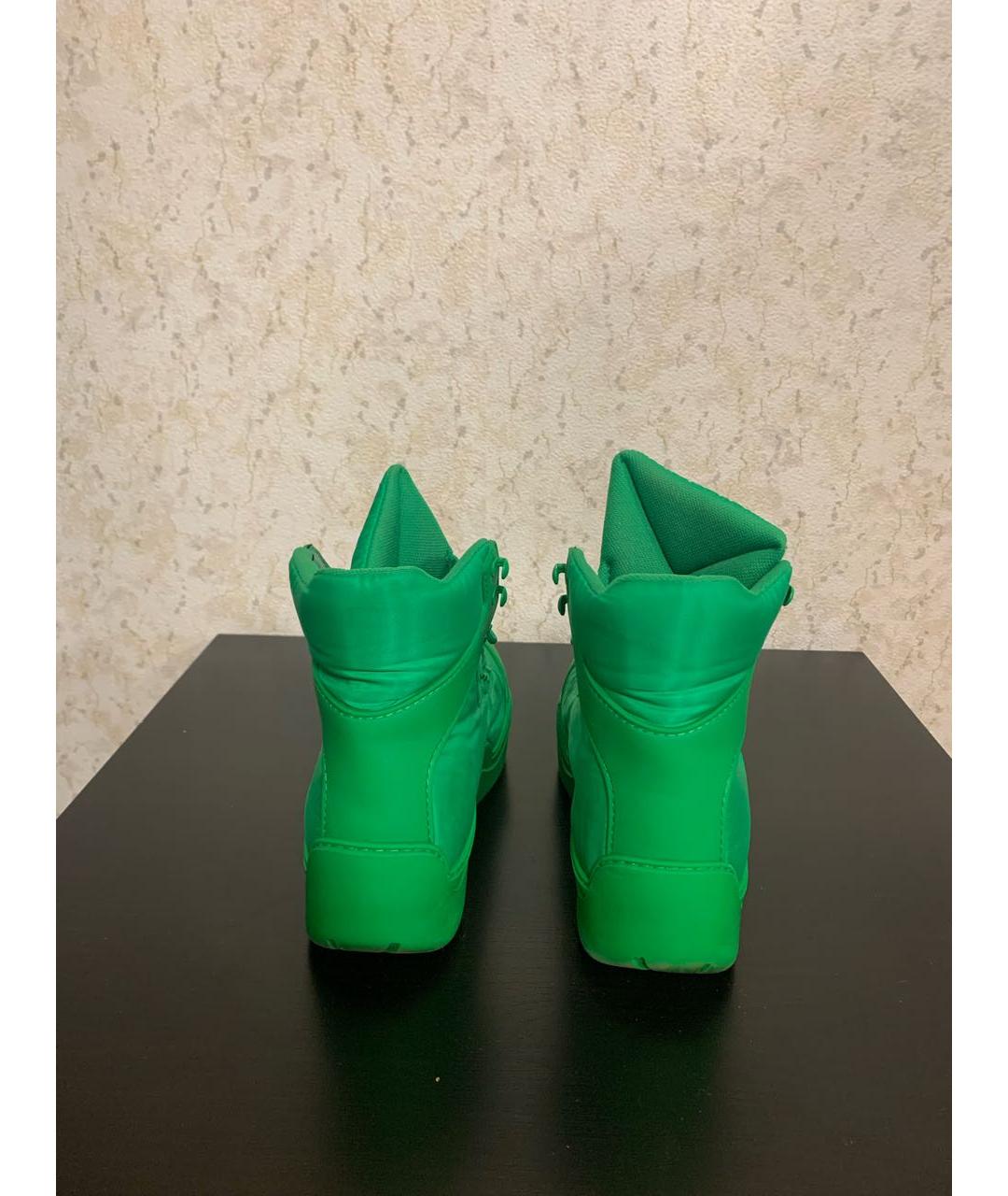 BOTTEGA VENETA Зеленые текстильные ботинки, фото 4