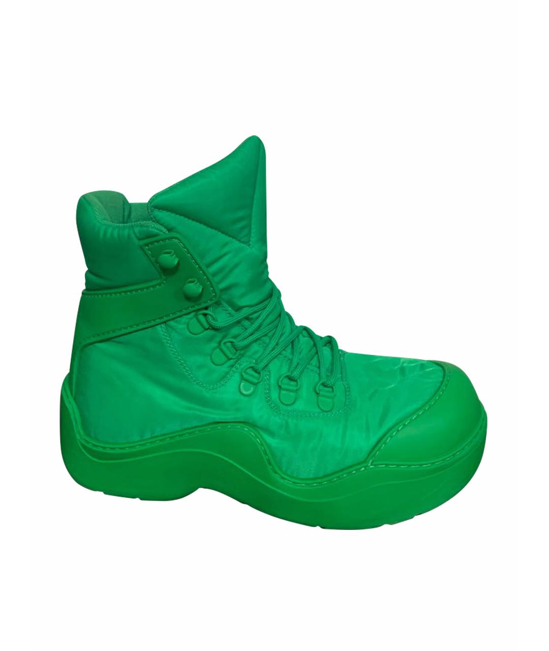 BOTTEGA VENETA Зеленые текстильные ботинки, фото 1