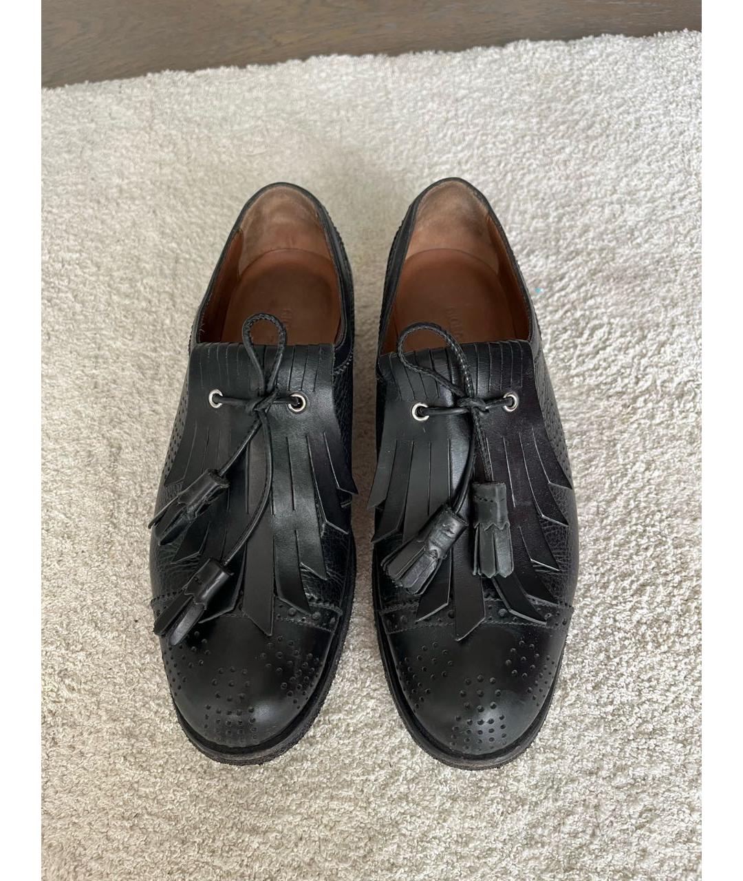 GIORGIO ARMANI Черные кожаные лоферы, фото 2
