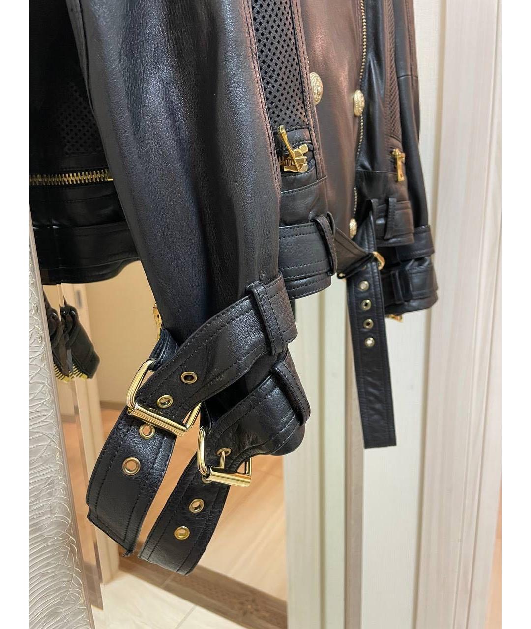 BALMAIN Черная кожаная куртка, фото 4