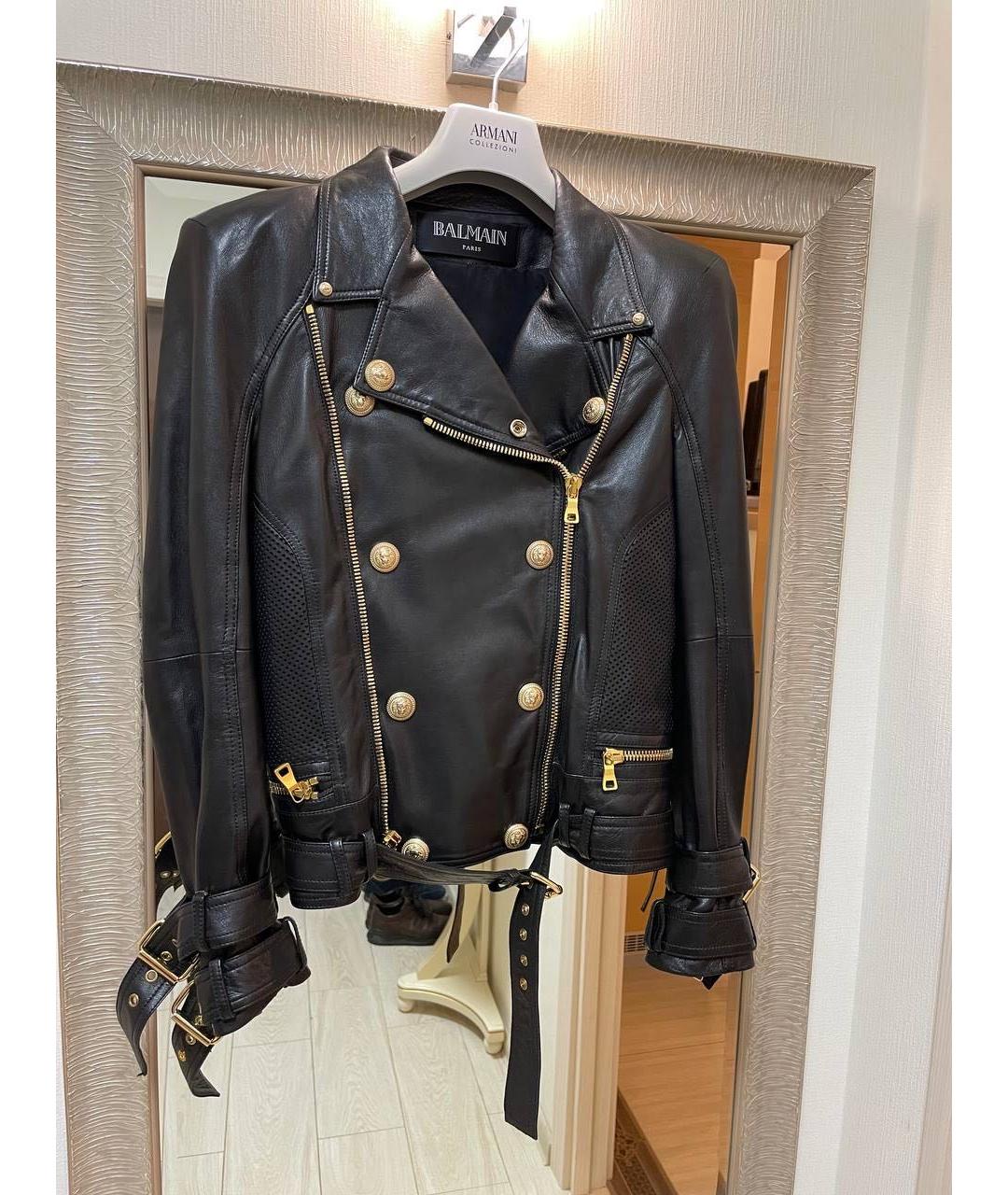 BALMAIN Черная кожаная куртка, фото 7