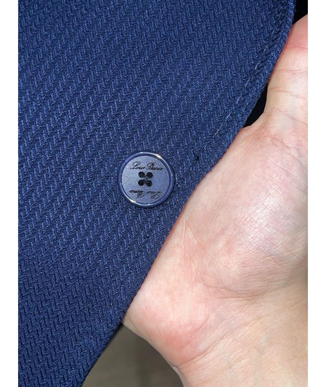 LORO PIANA Темно-синий шелковый пиджак, фото 7