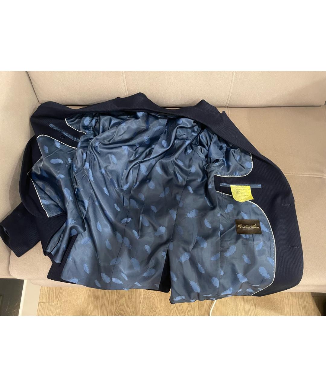 LORO PIANA Темно-синий шелковый пиджак, фото 8