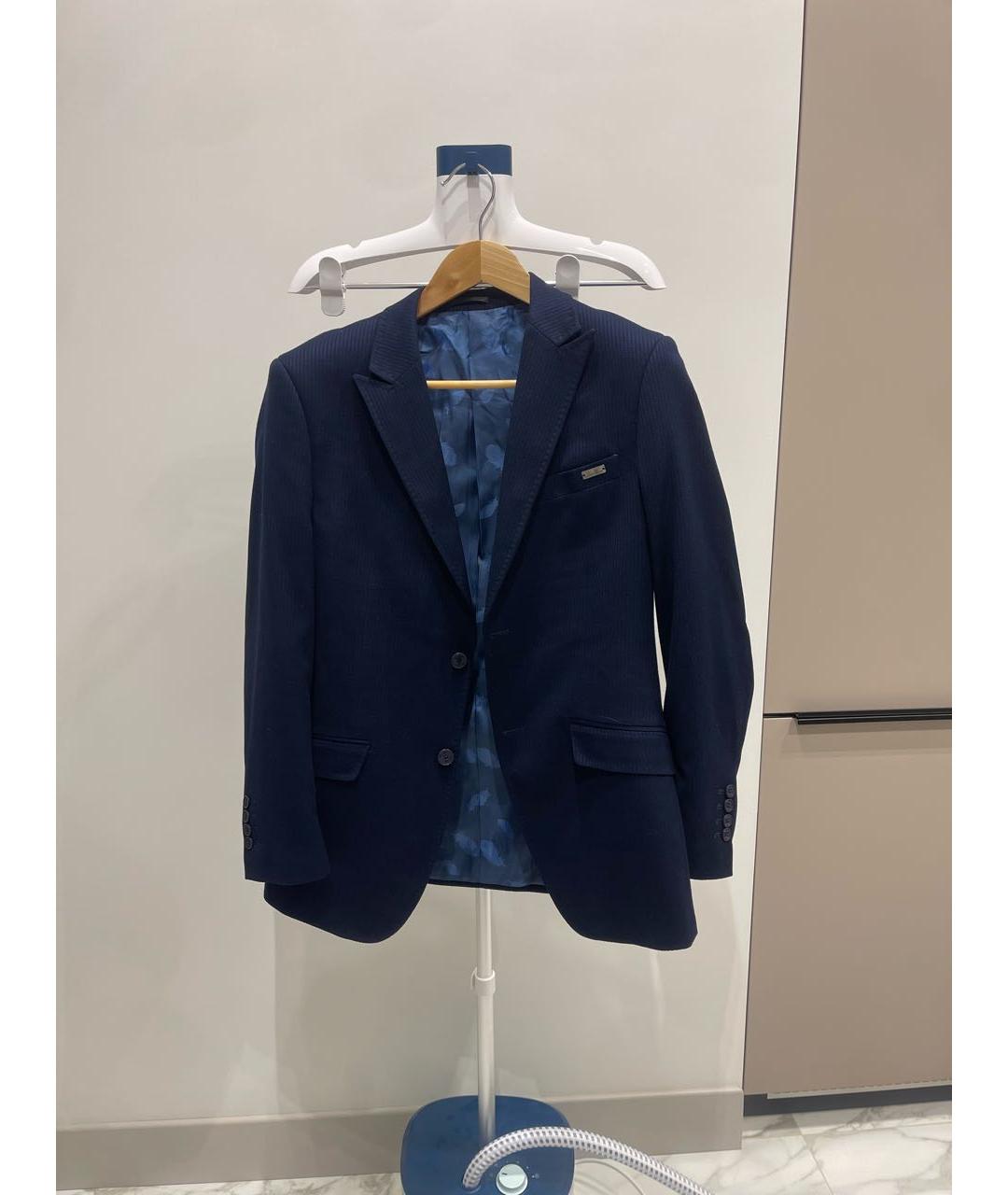 LORO PIANA Темно-синий шелковый пиджак, фото 9