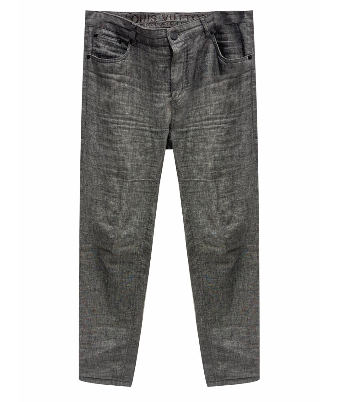 LOUIS VUITTON PRE-OWNED Серые хлопковые повседневные брюки, фото 1