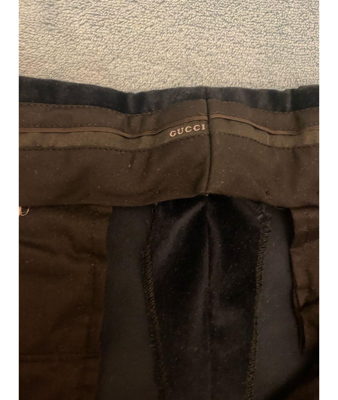 GUCCI Темно-синие бархатные повседневные брюки, фото 4