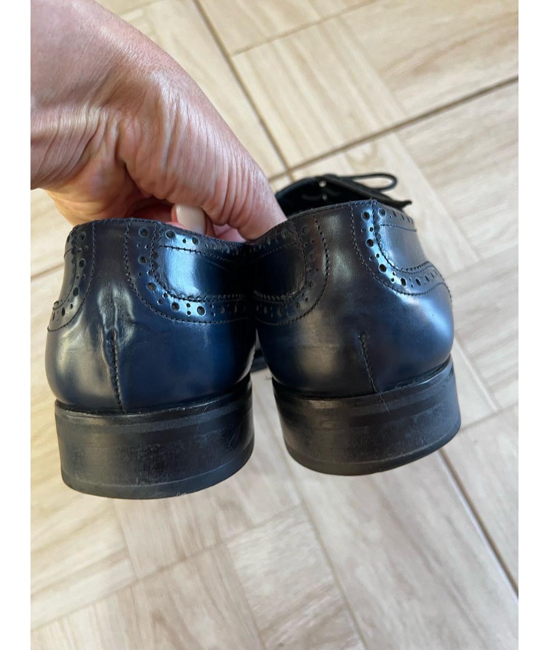 ARMANI COLLEZIONI Синие кожаные туфли, фото 4