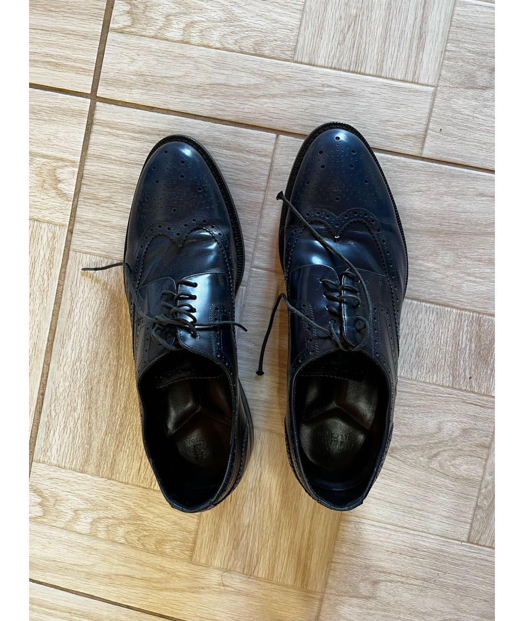 ARMANI COLLEZIONI Синие кожаные туфли, фото 3