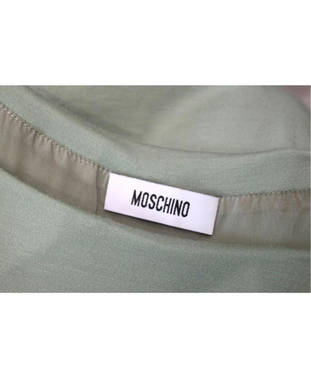 MOSCHINO Зеленые хлопко-эластановое повседневное платье, фото 4