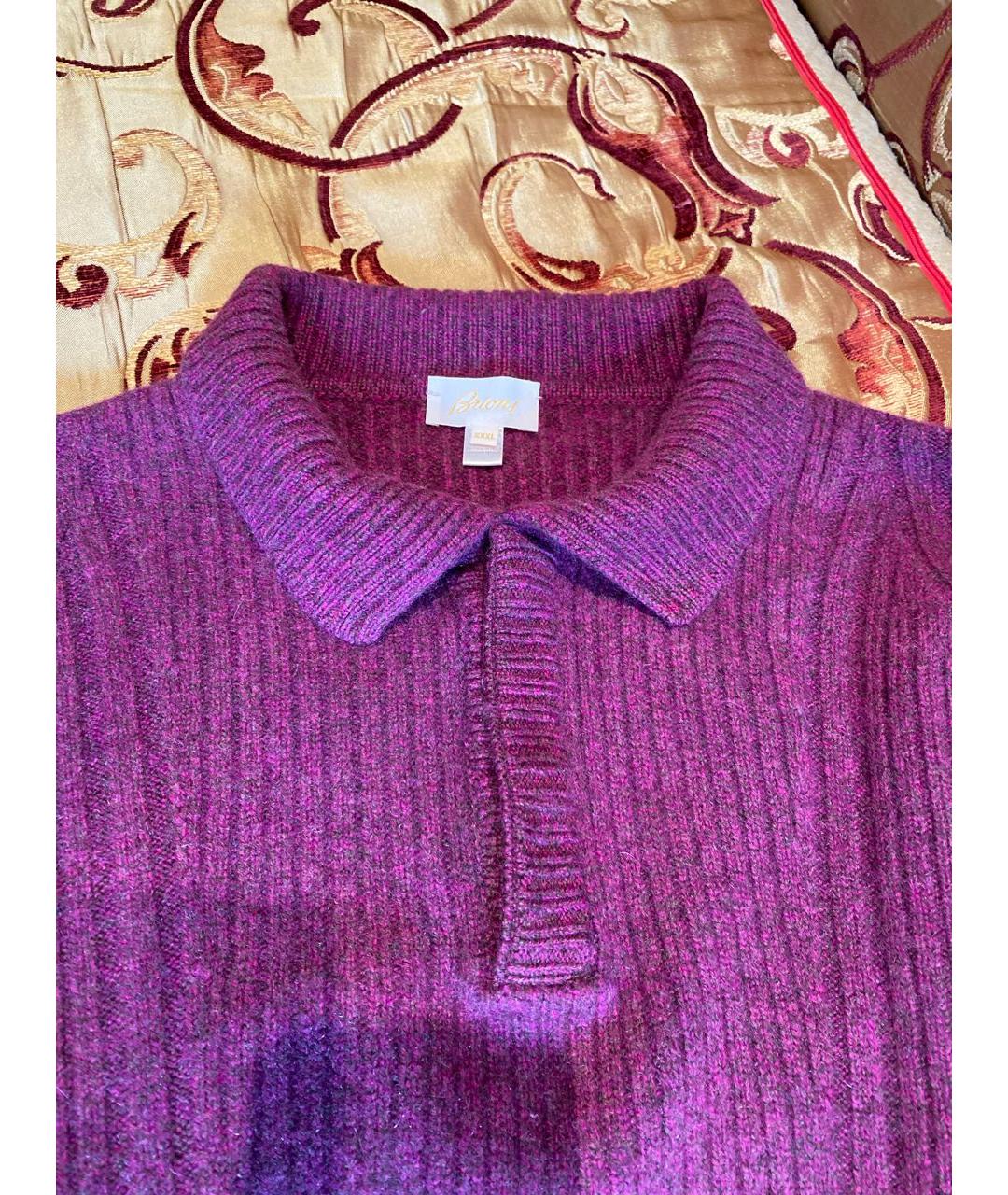 BRIONI Фиолетовый кашемировый джемпер / свитер, фото 3