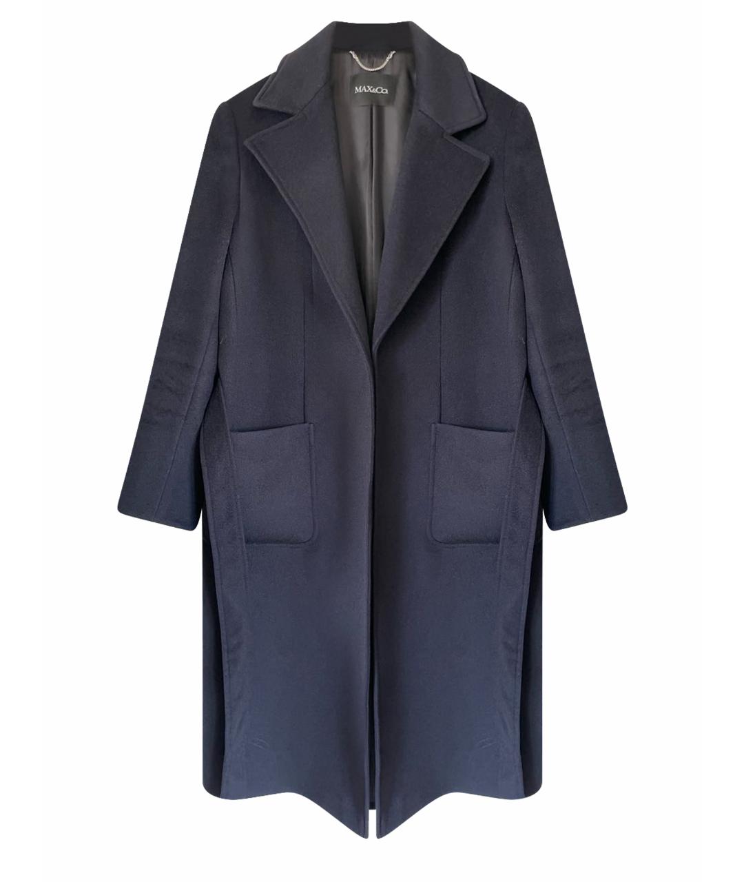 MAX&CO Темно-синее шерстяное пальто, фото 1