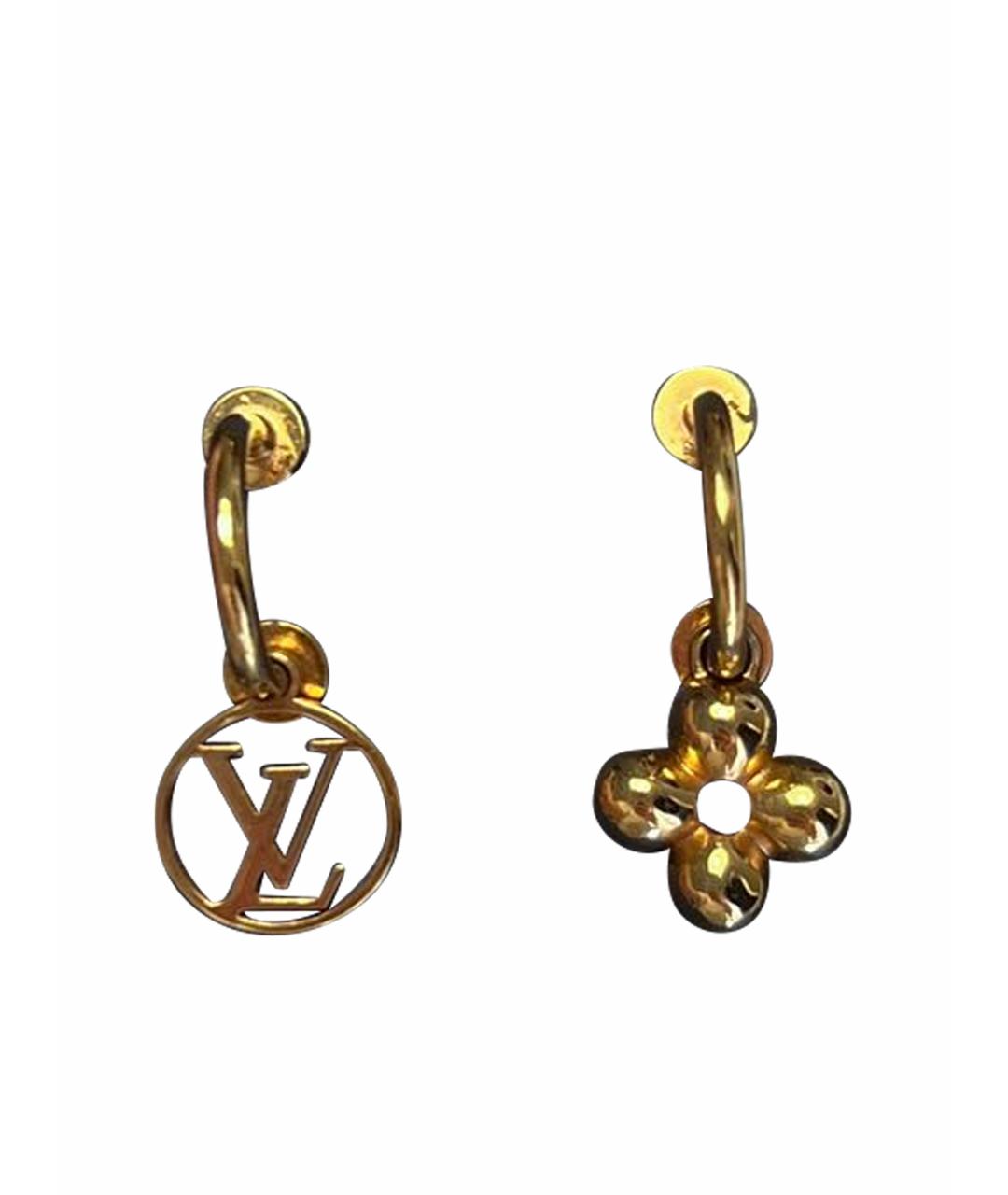 LOUIS VUITTON Золотые латунные серьги, фото 1