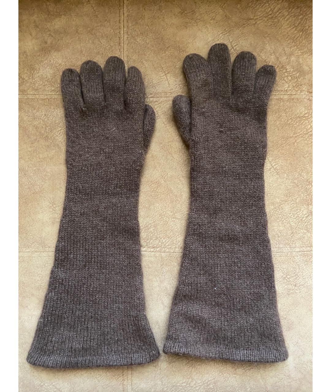 TOTEME Коричневые кашемировые перчатки, фото 5