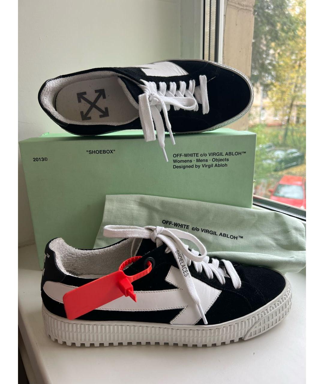 OFF-WHITE Черные замшевые кеды, фото 3