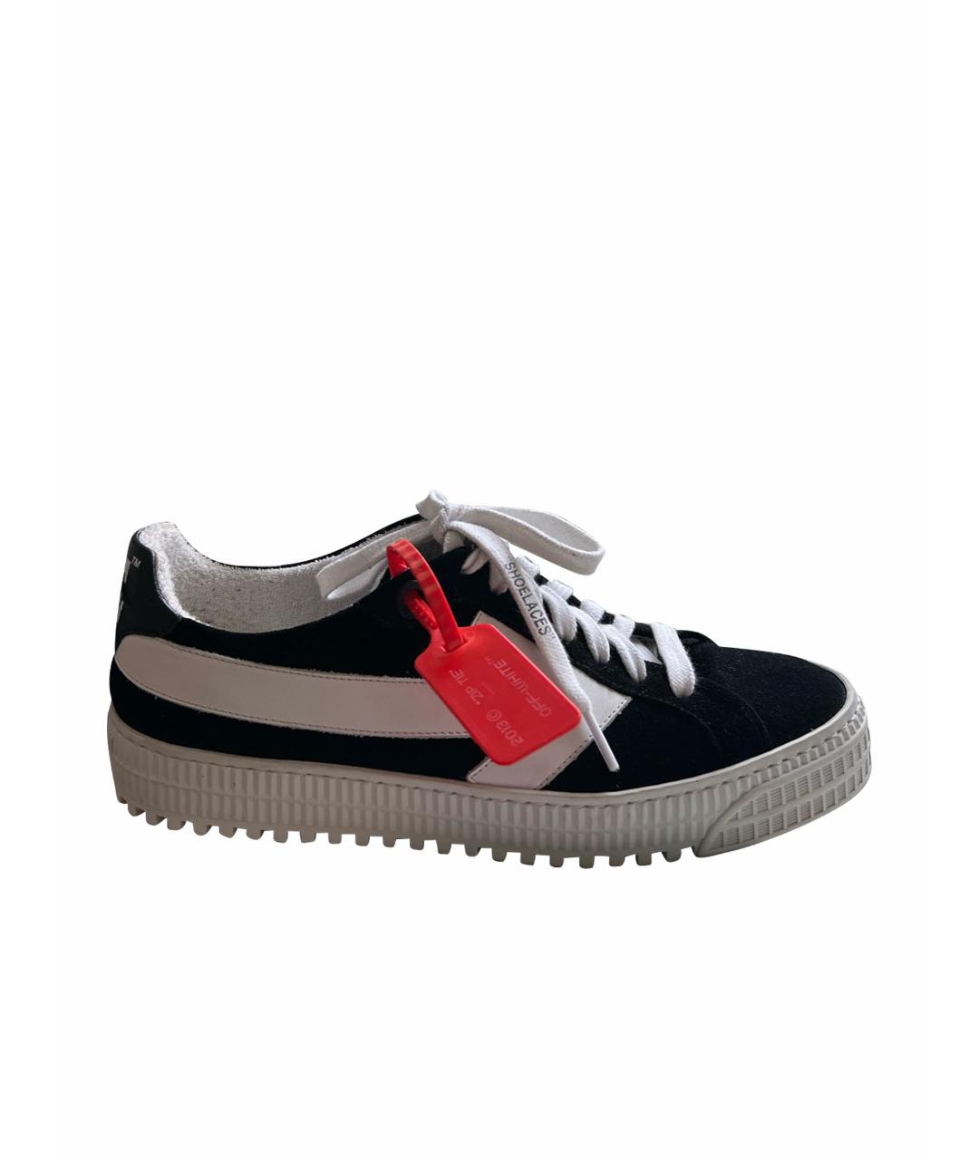 OFF-WHITE Черные замшевые кеды, фото 1