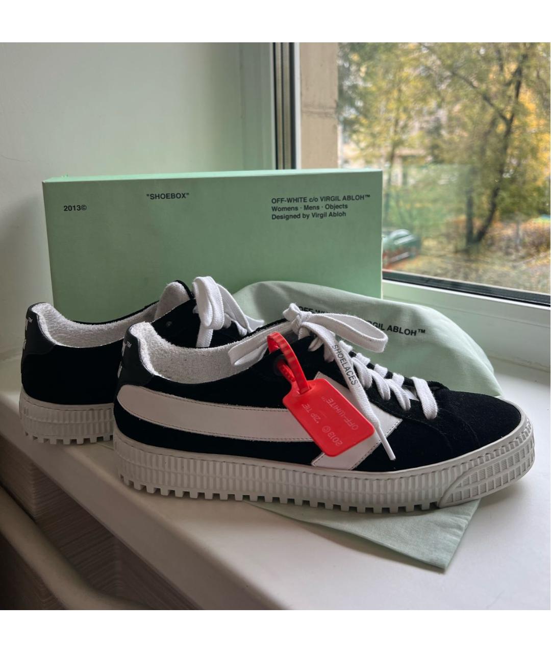 OFF-WHITE Черные замшевые кеды, фото 4