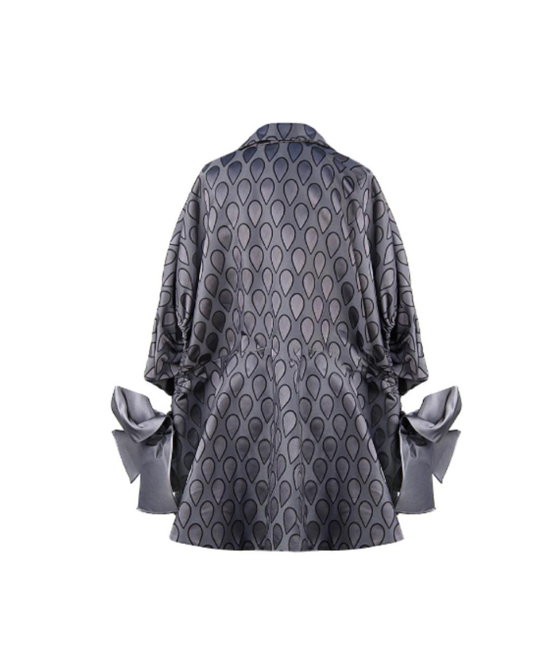 SAINT LAURENT Серый атласный жакет/пиджак, фото 3