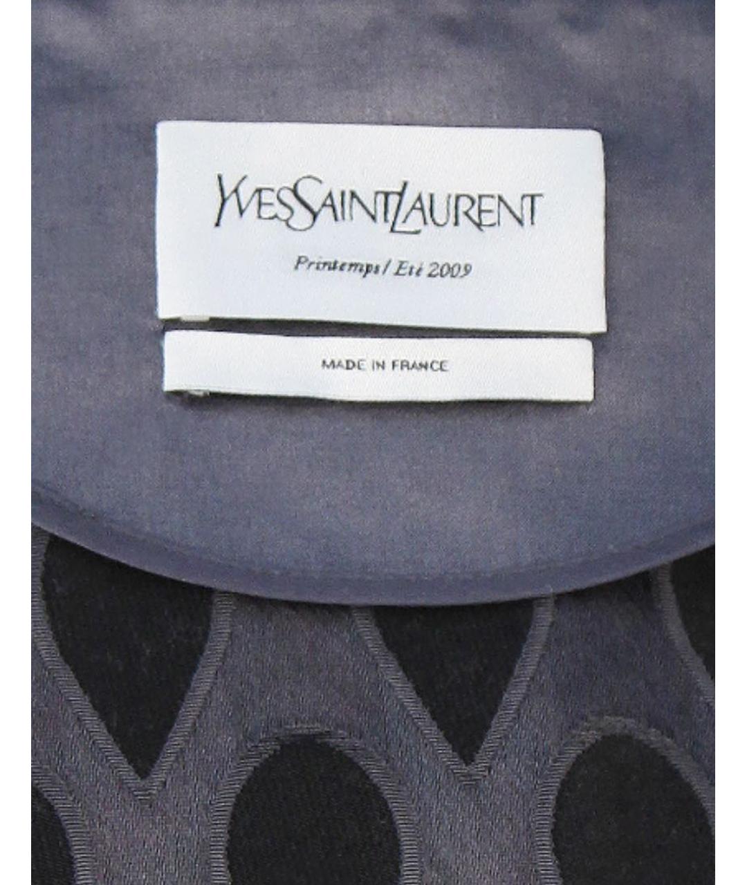 SAINT LAURENT Серый атласный жакет/пиджак, фото 4
