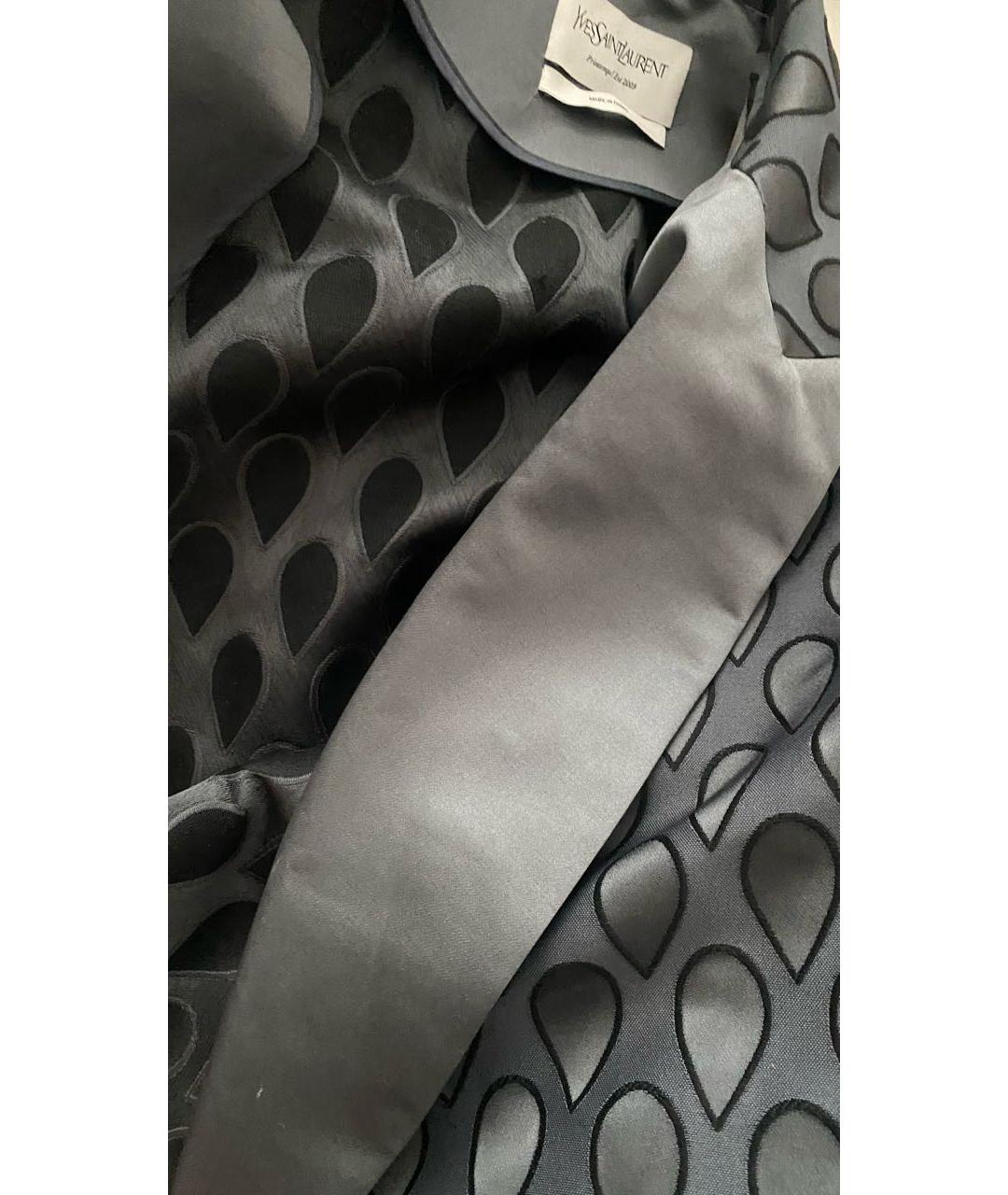 SAINT LAURENT Серый атласный жакет/пиджак, фото 7