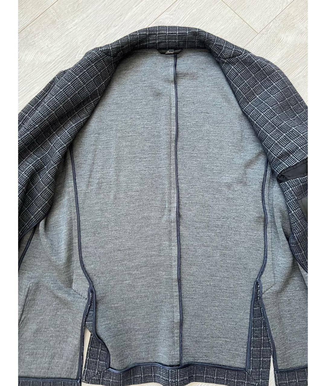 BRIONI Серый шерстяной пиджак, фото 5