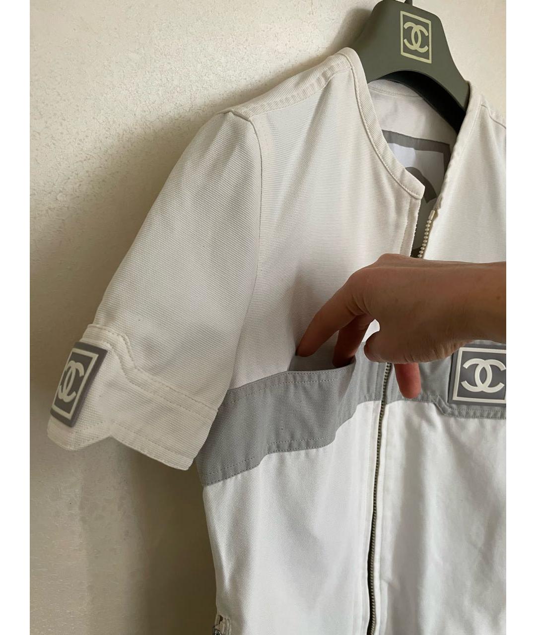 CHANEL PRE-OWNED Белая хлопковая спортивная куртка, фото 5