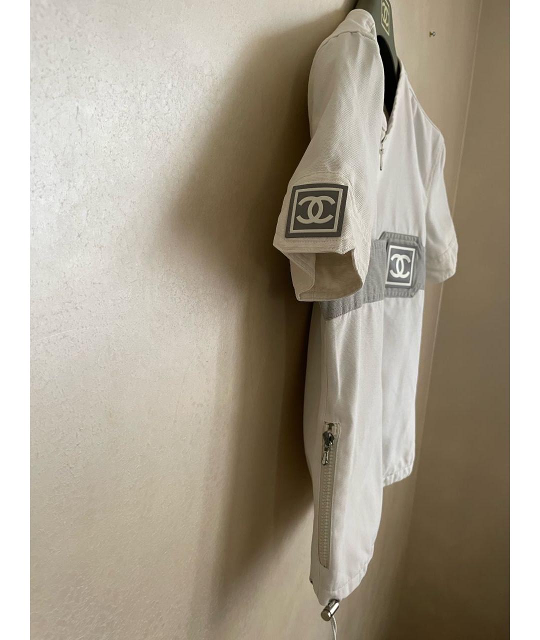 CHANEL PRE-OWNED Белая хлопковая спортивная куртка, фото 4