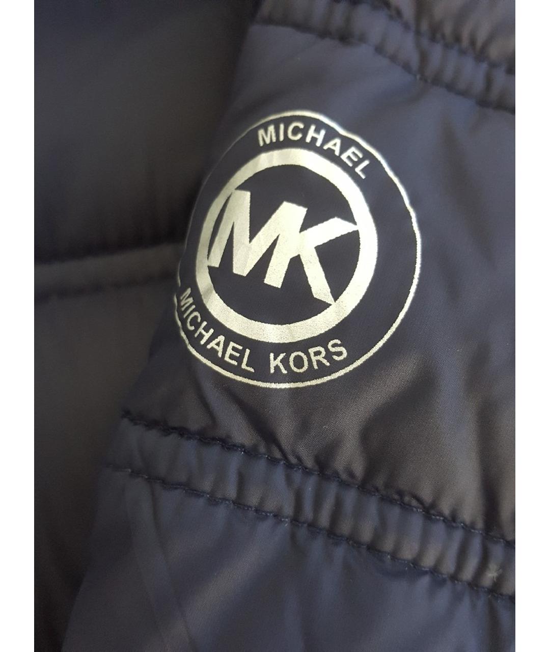 MICHAEL KORS Темно-синее полиэстеровое пальто, фото 5