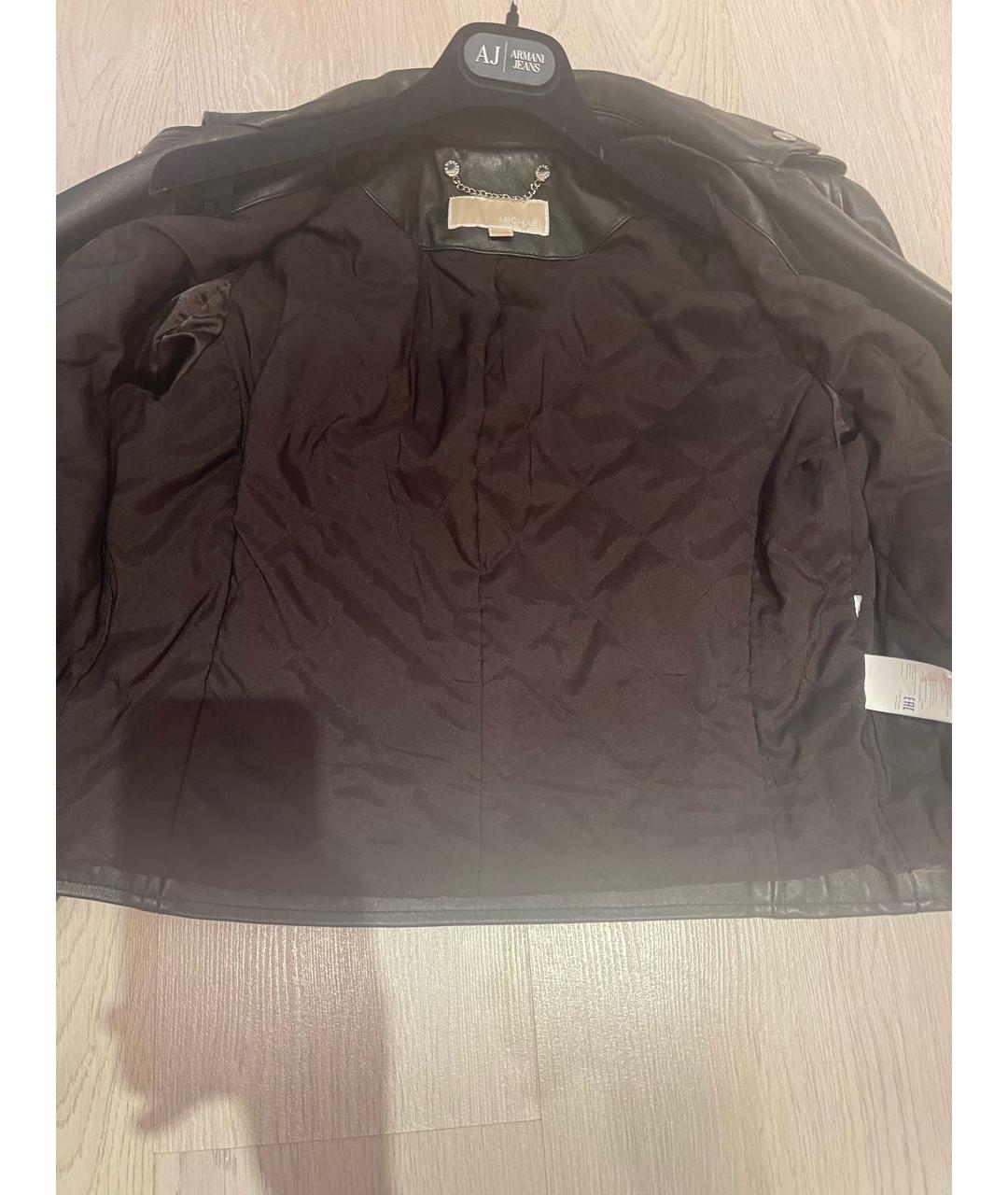 MICHAEL KORS Черная кожаная куртка, фото 6