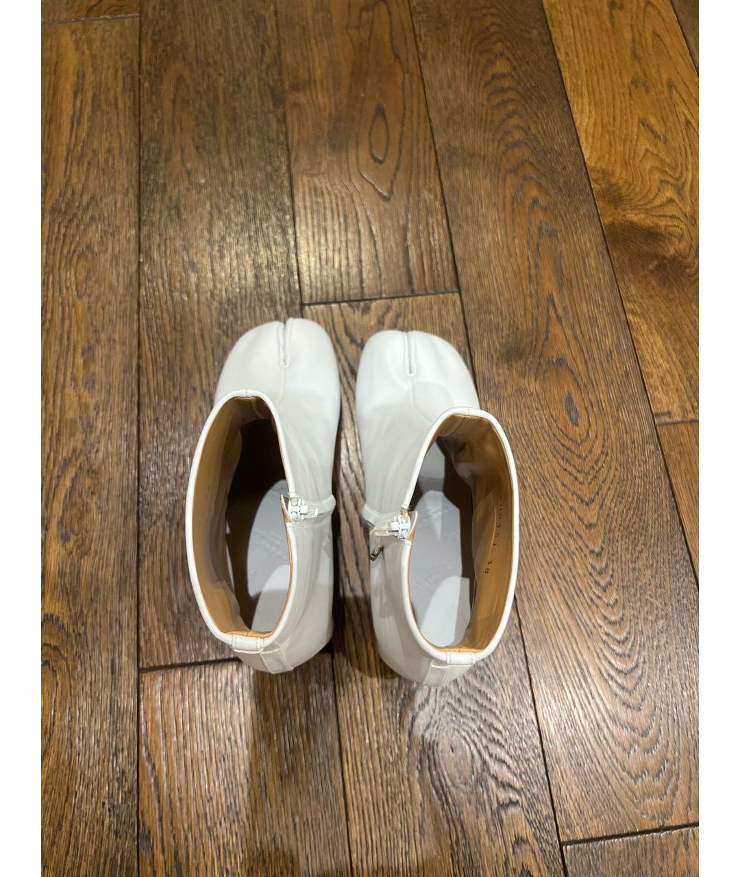 MAISON MARGIELA Белые кожаные ботильоны, фото 3