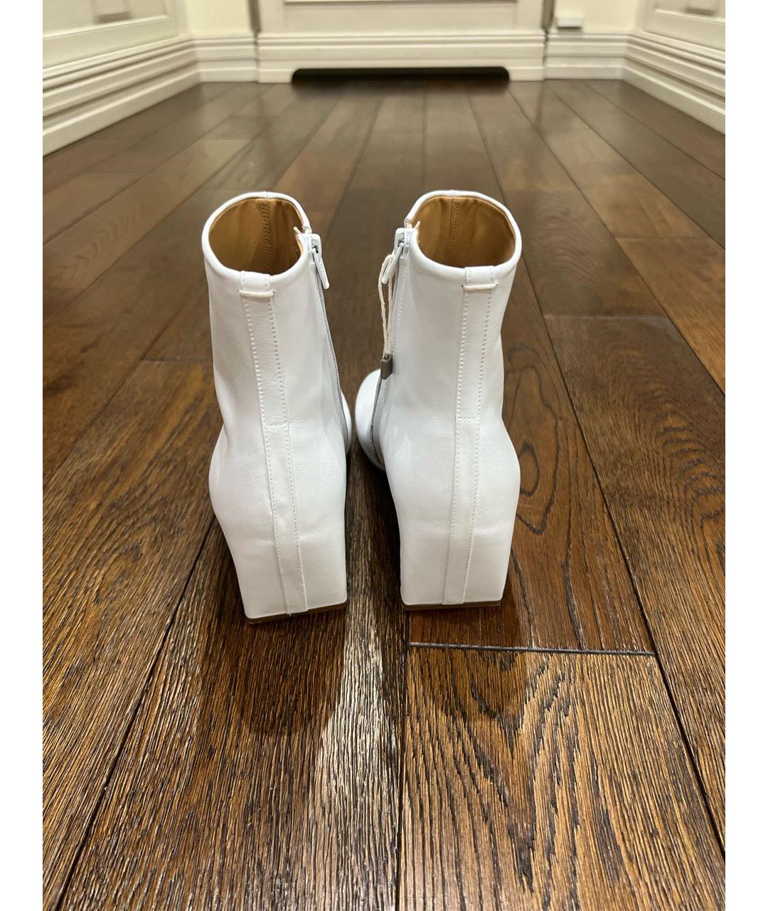 MAISON MARGIELA Белые кожаные ботильоны, фото 4