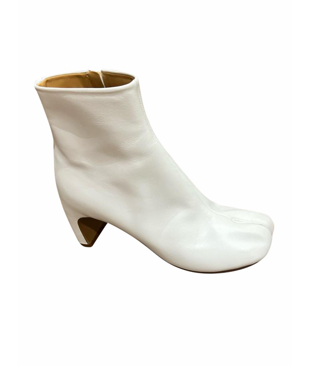 MAISON MARGIELA Белые кожаные ботильоны, фото 1